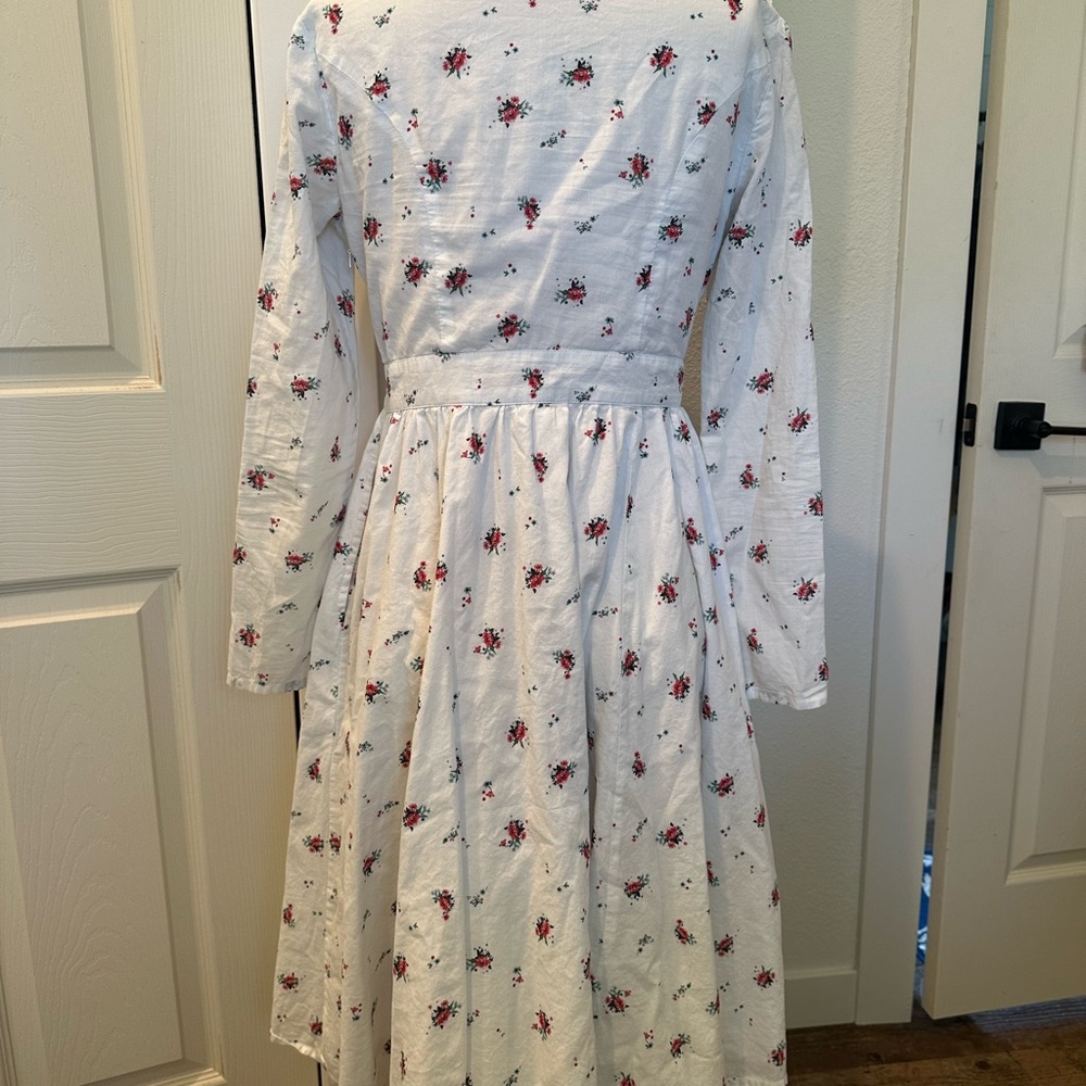 eShakti Floral Midi Long Sleeve Dress - Picture 5 of 9